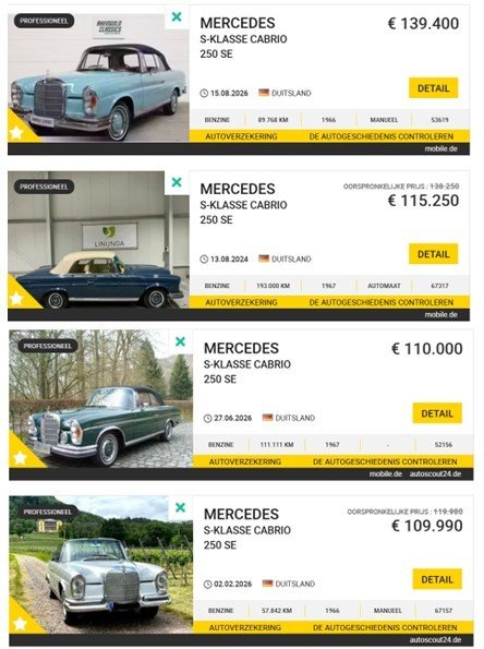 Mercedes-Benz 250 SE Cabriolet: handgebouwde elegantie uit een oplage van slechts 954 exemplaren - afbeelding 16